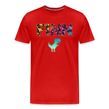 FINN - Beau prénom de garçon avec dinosaure - T-shirt bio Premium Homme - rouge - Devant - Damien (186cm)