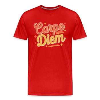 Carpe Diem - T-shirt bio Premium Homme - rouge - Devant - Damien (186cm)