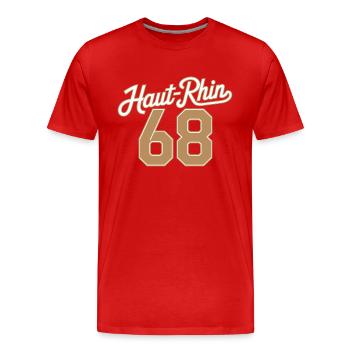 Haut-Rhin 68 - T-shirt bio Premium Homme - rouge - Devant - Damien (186cm)