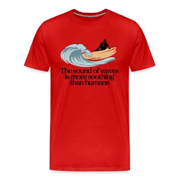 ALS MENSCHEN - Männer Premium Bio T-Shirt - Rot - Vorne - Damien (186cm)