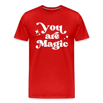 Citations de motivation You Are Magic - T-shirt bio Premium Homme - rouge - Devant - Damien (186cm)