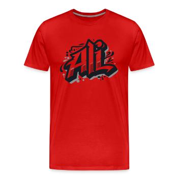 Ali Nom Prénom Graffiti - T-shirt bio Premium Homme - rouge - Devant - Damien (186cm)