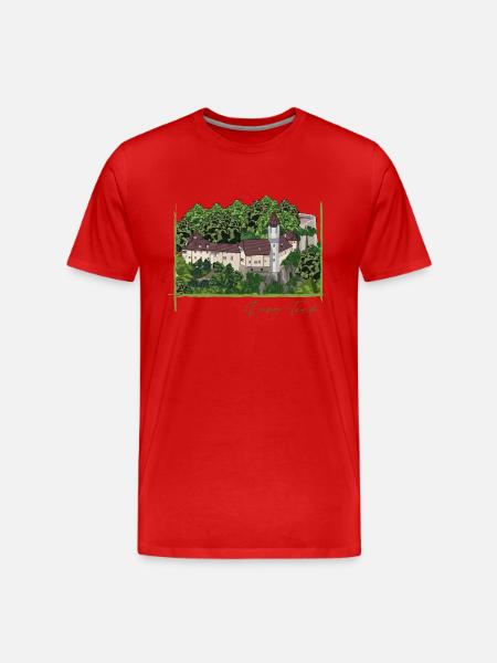Teck Castle // Illustration - Men's Premium Organic T-Shirt - red