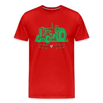Tractor / tractor / tractor - Men's Premium Organic T-Shirt - red - Front - Damien (186cm)