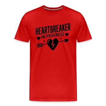 Heartbreaker in Progress - Men's Premium Organic T-Shirt - red - Front - Damien (186cm)