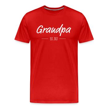 Grandpa Est. 2027 – Stolzer Opa seit 2027 - Männer Premium Bio T-Shirt - Rot - Vorne - Damien (186cm)