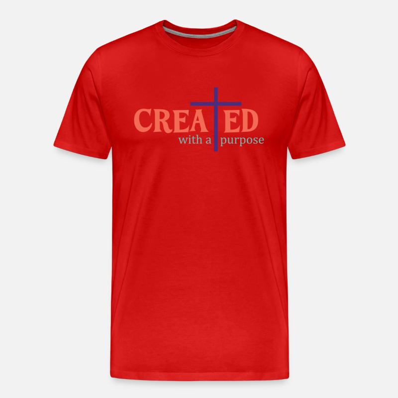 created with a purpose - Männer Premium Bio T-Shirt - Rot