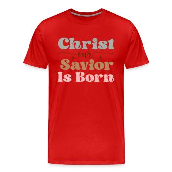Naissance du Christ Sauveur - T-shirt bio Premium Homme - rouge - Devant - Damien (186cm)