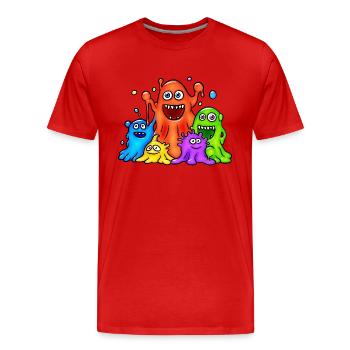 Colorful Slime Monsters - Men's Premium Organic T-Shirt - red - Front - Damien (186cm)