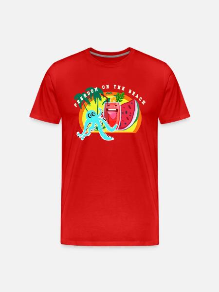 Plage, mer et liberté - T-shirt bio Premium Homme - rouge