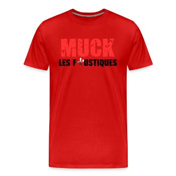 Muck Les Foustiques Deteste les Piqûres moustiques - T-shirt bio Premium Homme - rouge - Devant - Damien (186cm)