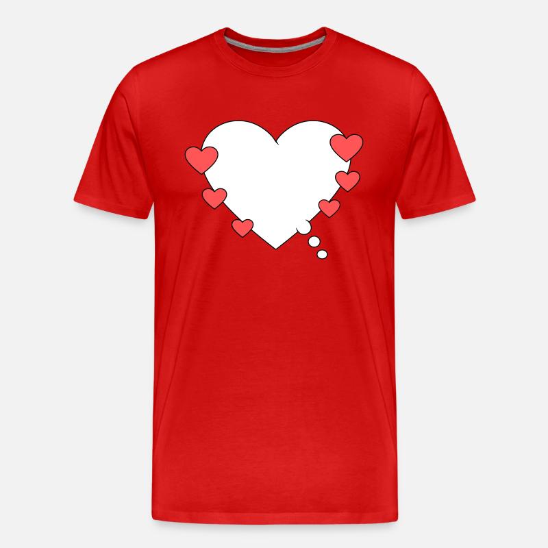 Denkblase mit Herz - Männer Premium Bio T-Shirt - Rot