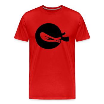 Ninja - Männer Premium Bio T-Shirt - Rot - Vorne - Damien (186cm)