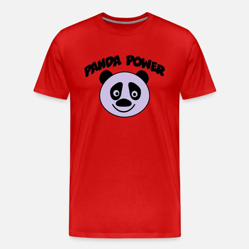 panda - Männer Premium Bio T-Shirt - Rot