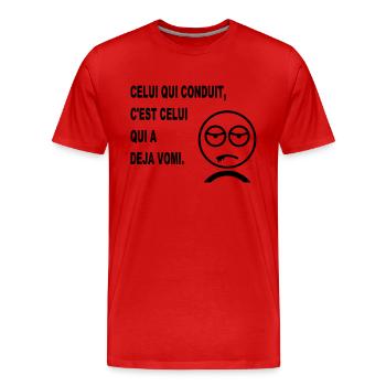 sam_deja_vomi_humour - T-shirt bio Premium Homme - rouge - Devant - Damien (186cm)
