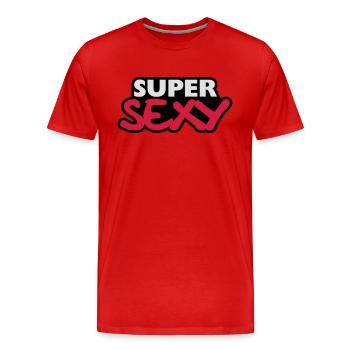Super Sexy Design - Men's Premium Organic T-Shirt - red - Front - Damien (186cm)