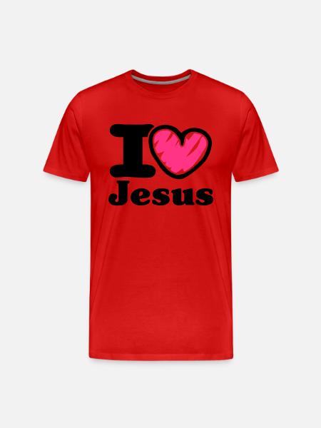 i Love Jesus_V1 - Men's Premium Organic T-Shirt - red
