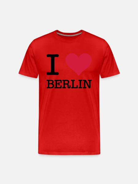 I Love Berlin - Männer Premium Bio T-Shirt - Rot