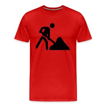 baustelle icon - Männer Premium Bio T-Shirt - Rot - Vorne - Damien (186cm)
