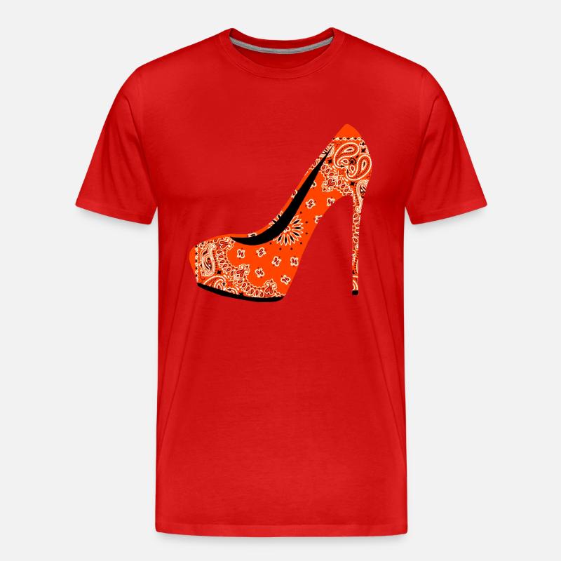 Stöckelschuh - Männer Premium Bio T-Shirt - Rot