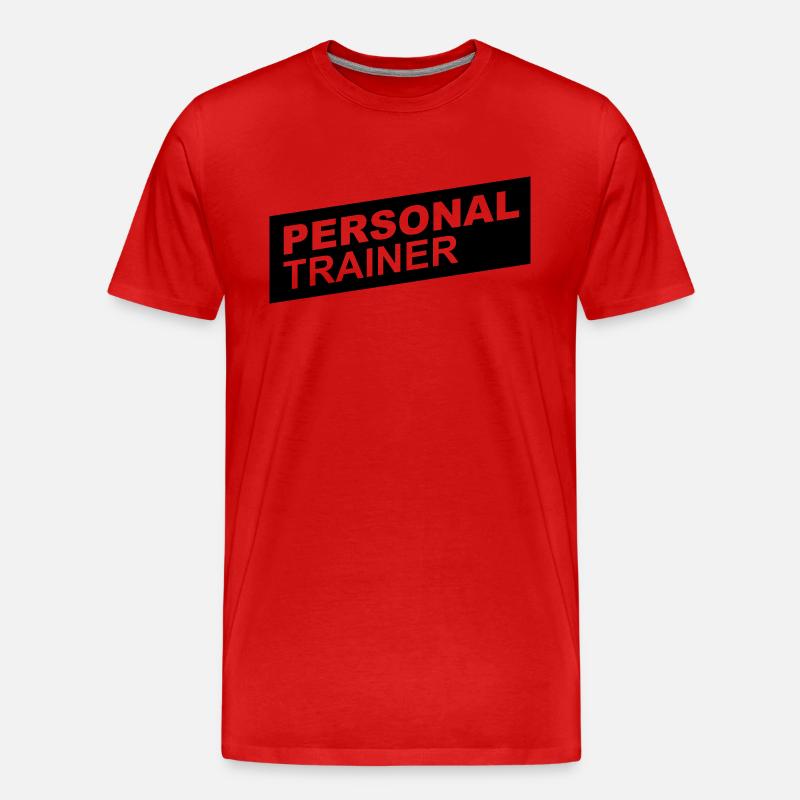 personal trainer black up - Männer Premium Bio T-Shirt - Rot