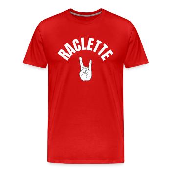 Raclette is cool - Signe de la main - T-shirt bio Premium Homme - rouge - Devant - Damien (186cm)
