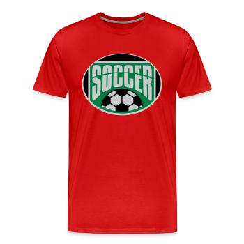 Bouclier de sport de passe-temps de football - T-shirt bio Premium Homme - rouge - Devant - Damien (186cm)