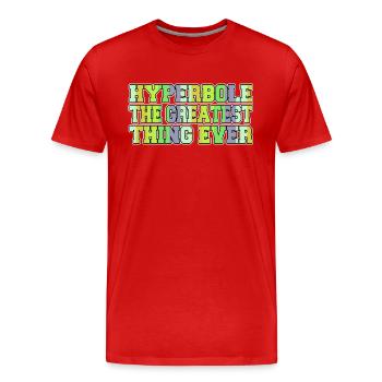 authors quote happy literary bicycle author school - Men's Premium Organic T-Shirt - red - Front - Damien (186cm)