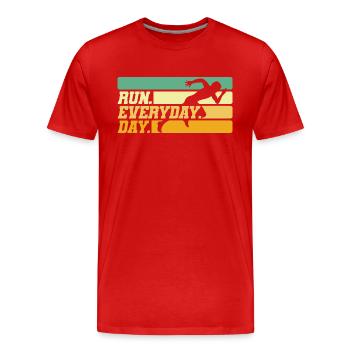 Motivation Streak Running Runner Marathon - Men's Premium Organic T-Shirt - red - Front - Damien (186cm)