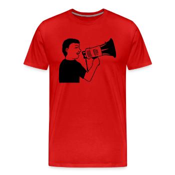 Mégaphone de démonstration en colère - T-shirt bio Premium Homme - rouge - Devant - Damien (186cm)