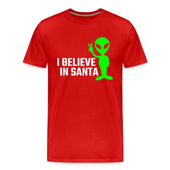 Alien Drôle - T-shirt bio Premium Homme - rouge - Devant - Damien (186cm)