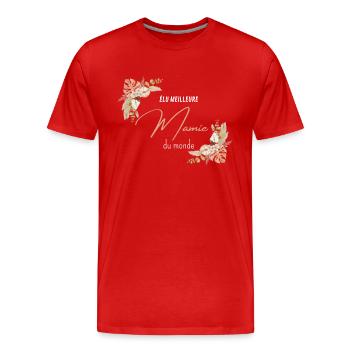 élu meilleure mamie du monde - T-shirt bio Premium Homme - rouge - Devant - Damien (186cm)