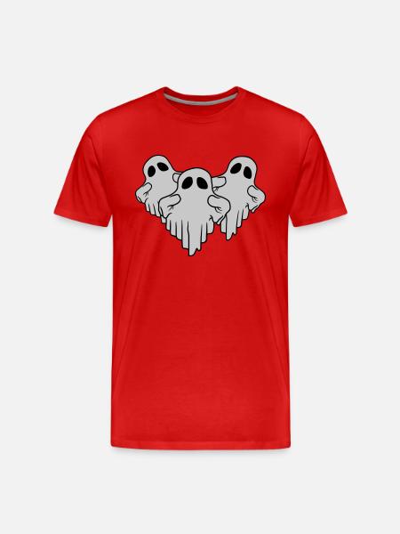 3 funny floating ghosts - Men's Premium Organic T-Shirt - red