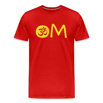 Om Chakra - Männer Premium Bio T-Shirt - Rot - Vorne - Damien (186cm)