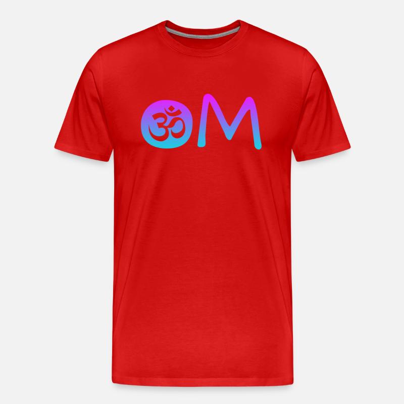 Om - Männer Premium Bio T-Shirt - Rot
