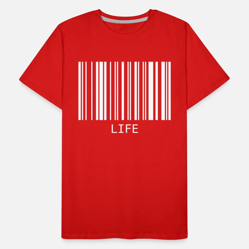 Barcode das Wort Life Leben Code lustig Lebensstil Männer Premium Bio T-Shirt