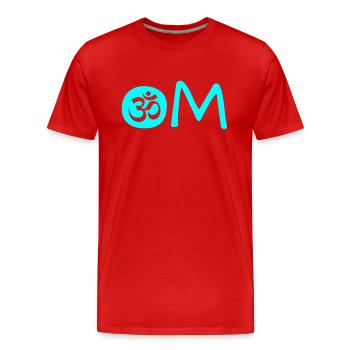 Om Chakra blau - Männer Premium Bio T-Shirt - Rot - Vorne - Damien (186cm)