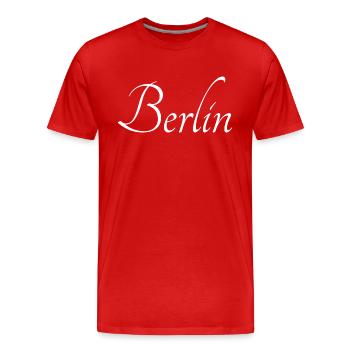 Berlin - Männer Premium Bio T-Shirt - Rot - Vorne - Damien (186cm)