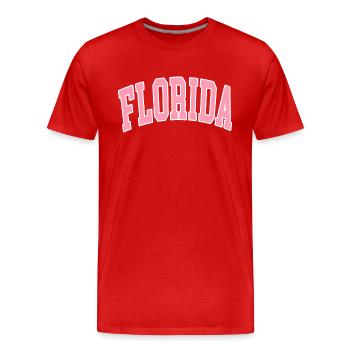 Floride preppy - T-shirt bio Premium Homme - rouge - Devant - Damien (186cm)