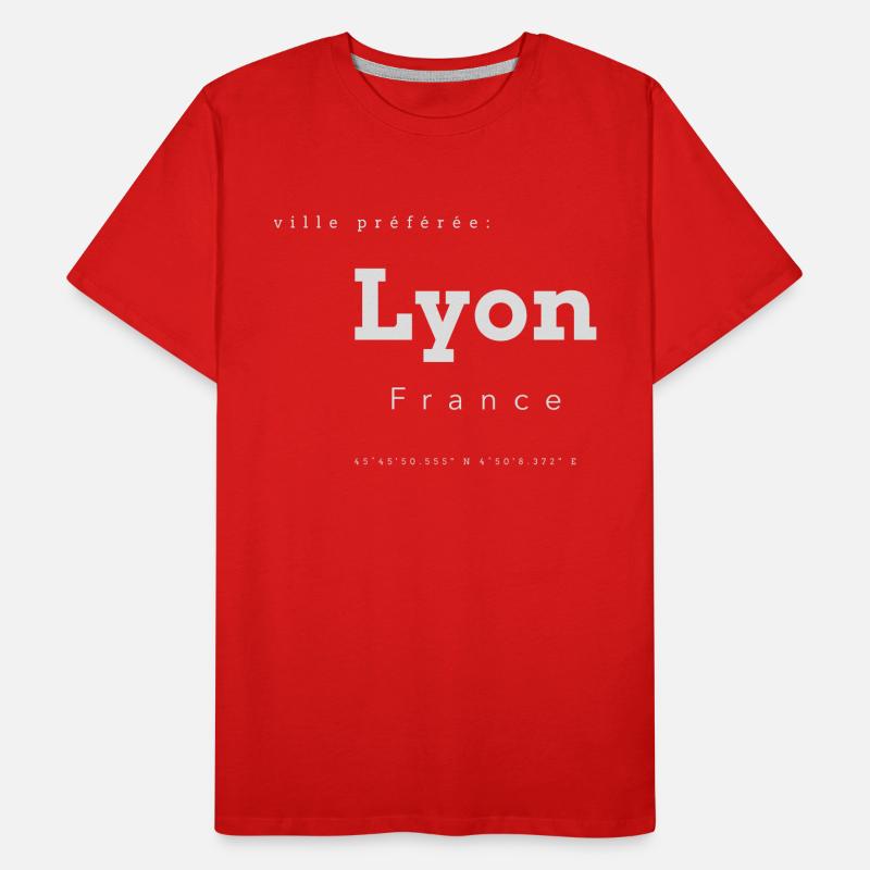 Lyon Favorite City Memory Coordinates Men's Premium Organic T-Shirt