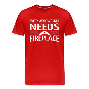 tshirts charpentier sexy menuiserie humour - T-shirt bio Premium Homme - rouge - Devant - Damien (186cm)