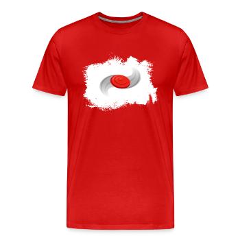 discgolf frisbee frisbeescheibe - Männer Premium Bio T-Shirt - Rot - Vorne - Damien (186cm)