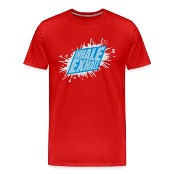 inhale exhale yoga quote - Men's Premium Organic T-Shirt - red - Front - Damien (186cm)