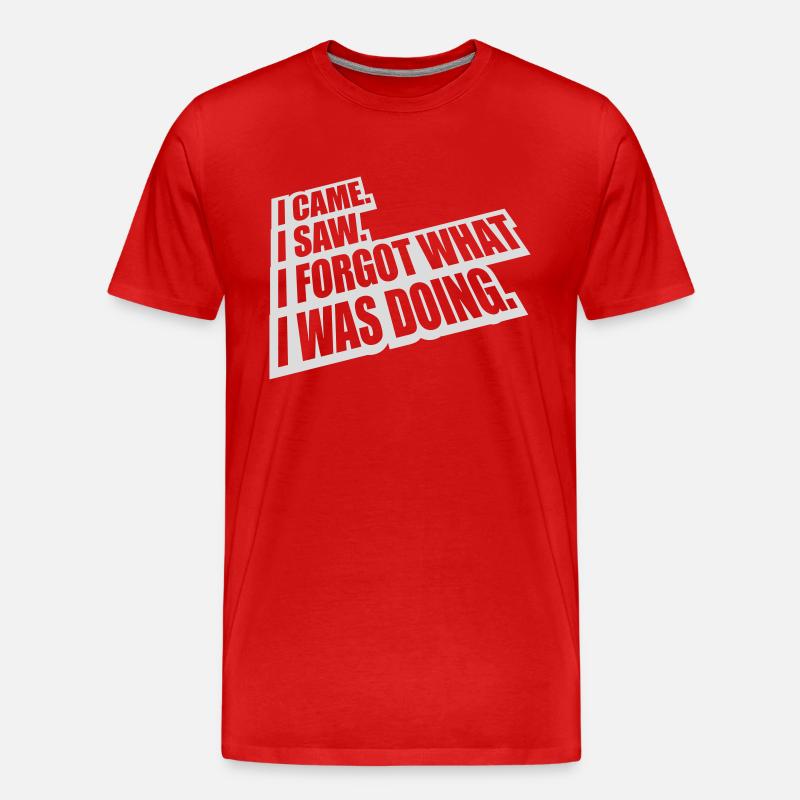 I came saw forget - Männer Premium Bio T-Shirt - Rot