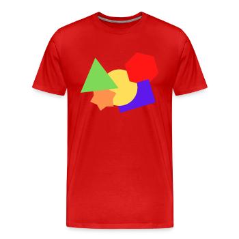 Shapes colorful - Men's Premium Organic T-Shirt - red - Front - Damien (186cm)