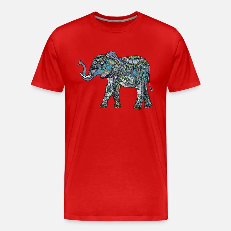 Elefant - Männer Premium Bio T-Shirt - Rot