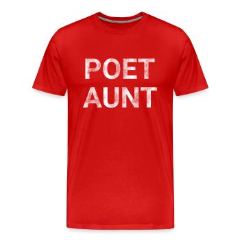 Poet Aunt - Men's Premium Organic T-Shirt - red - Front - Damien (186cm)