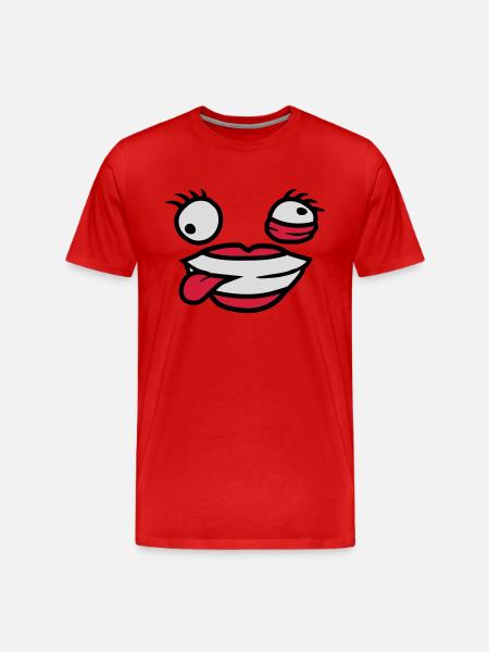 Crazy female comic face - Men's Premium Organic T-Shirt - red