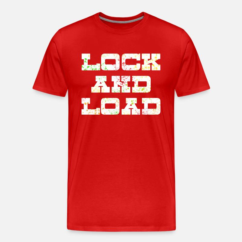 Lock N Load Paint Splatter1 - Männer Premium Bio T-Shirt - Rot