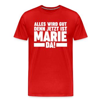 Marie - Männer Premium Bio T-Shirt - Rot - Vorne - Damien (186cm)